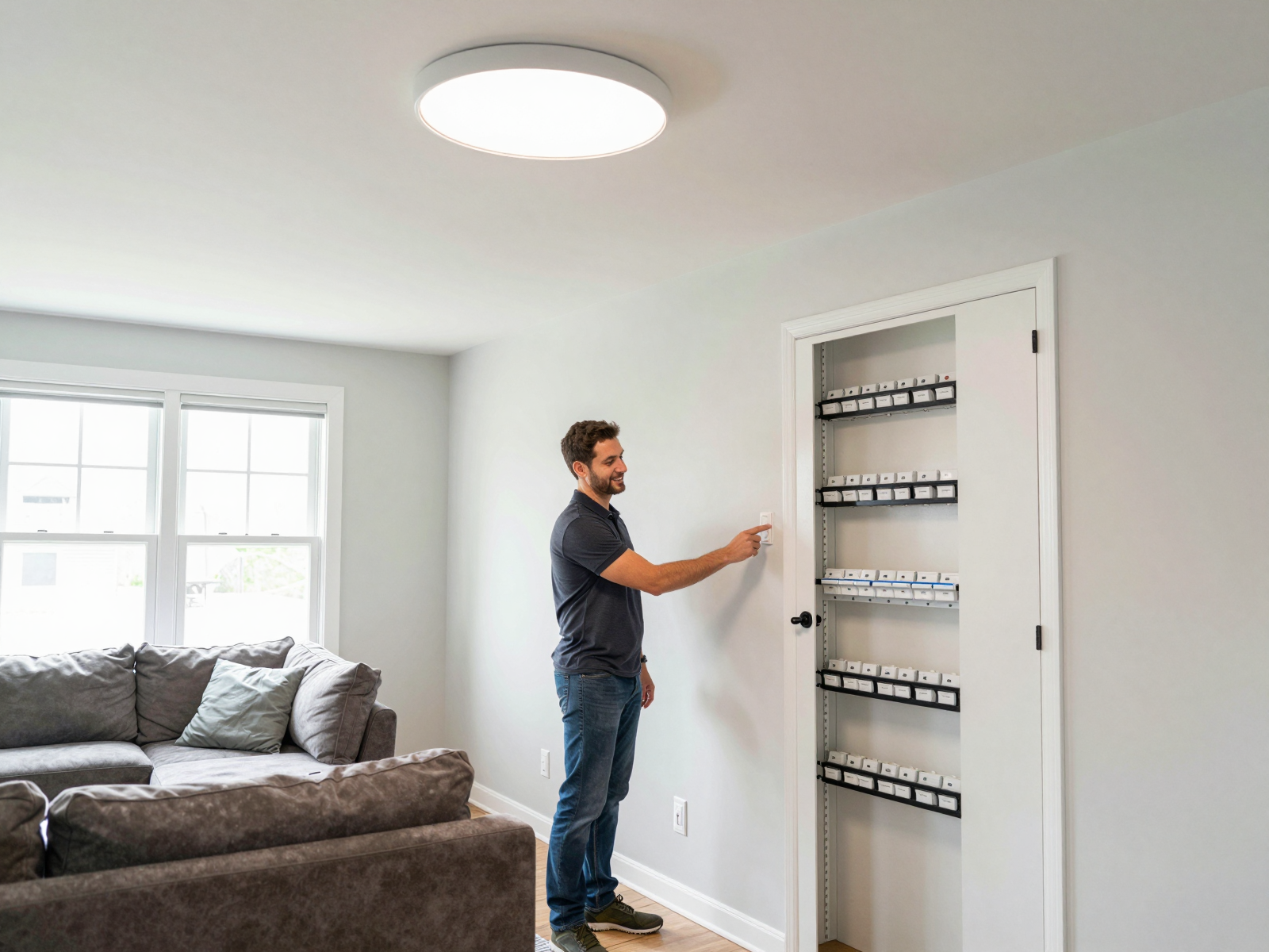 Completed electrical project in home